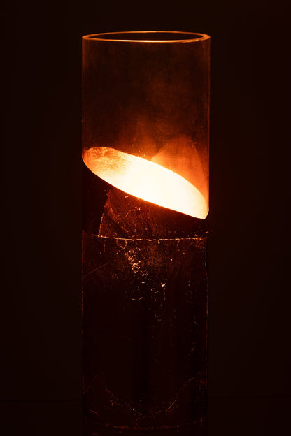 Windlicht Moa Glas Transparant/Goud Large