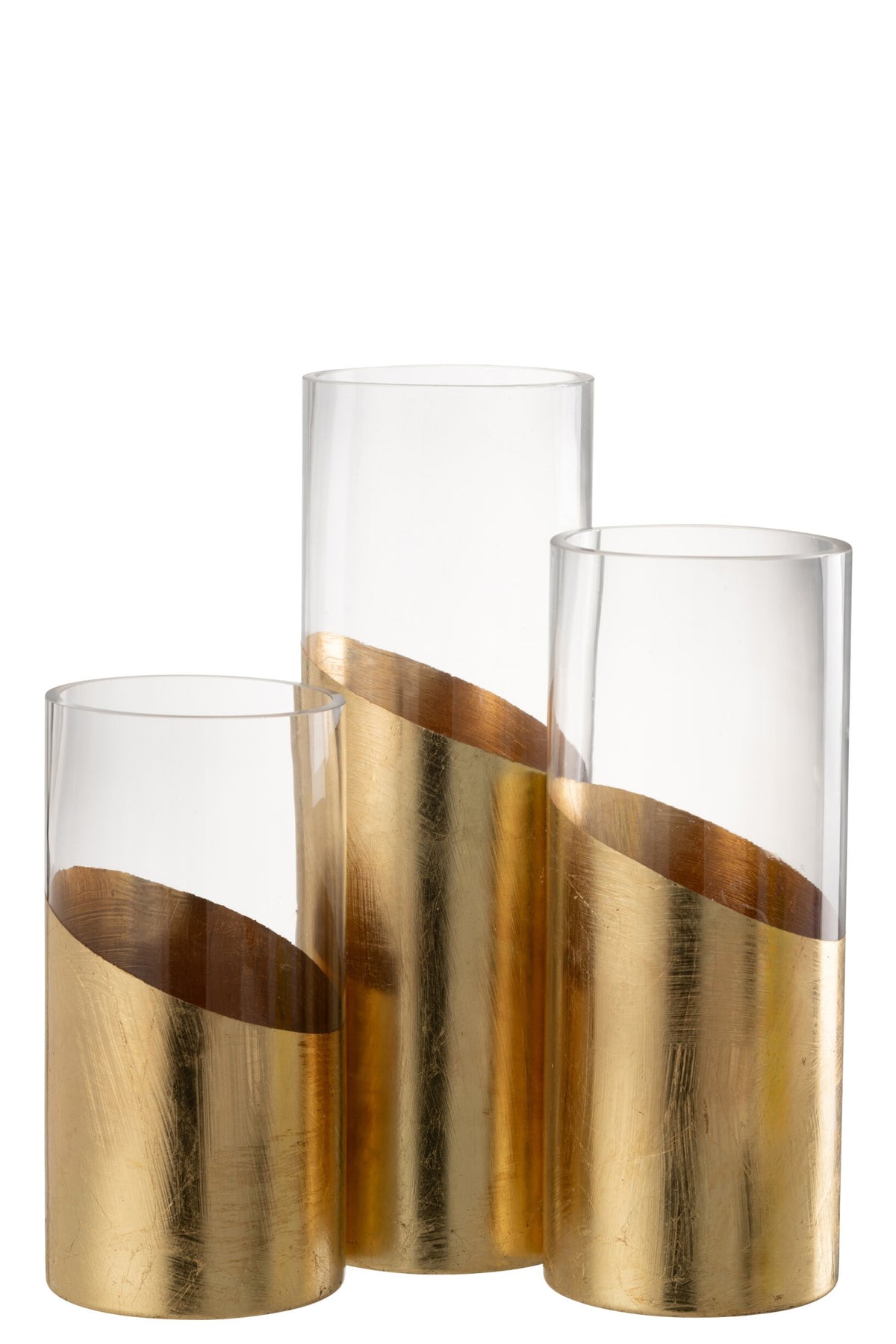 Windlicht Moa Glas Transparant/Goud Large