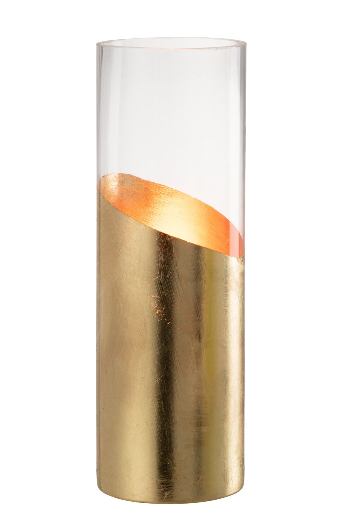 Windlicht Moa Glas Transparant/Goud Large