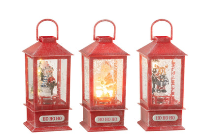 Snowglobe Lantern LED Christmas Resin Assortment Of 3