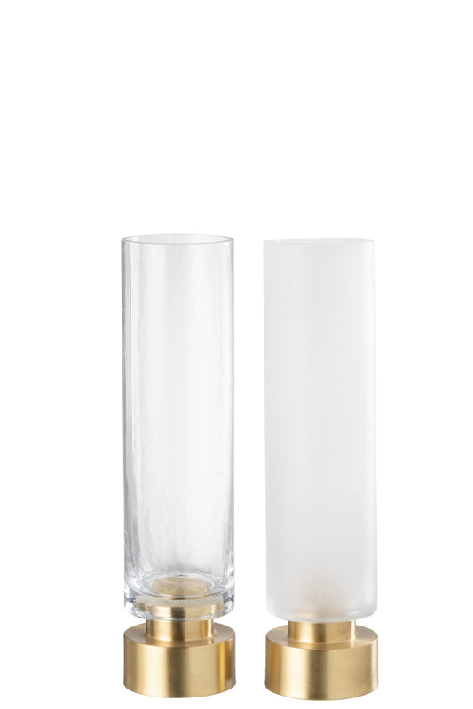 Candleholder/Vase Pia Glass/Copper Transparent/Gold Large Assortment Of 2