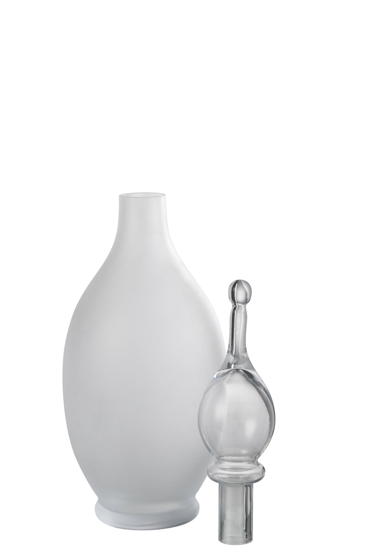 Vase+Cap Phial Deco Jo Glass Transparent Large