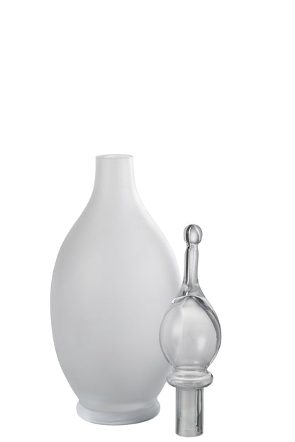 Vase+Cap Phial Deco Jo Glass Transparent Large
