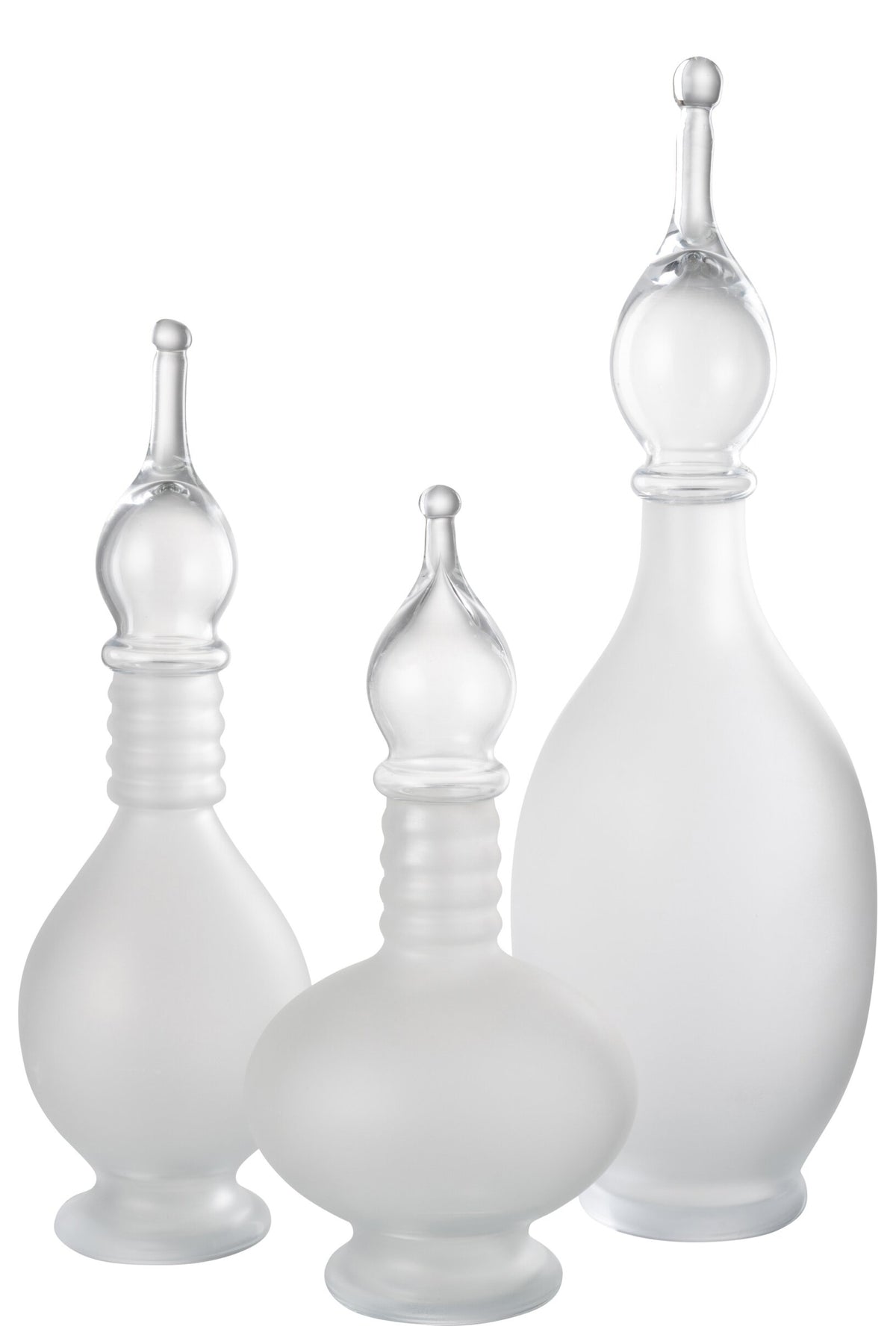 Vase+Cap Phial Deco Jo Glass Transparent Large