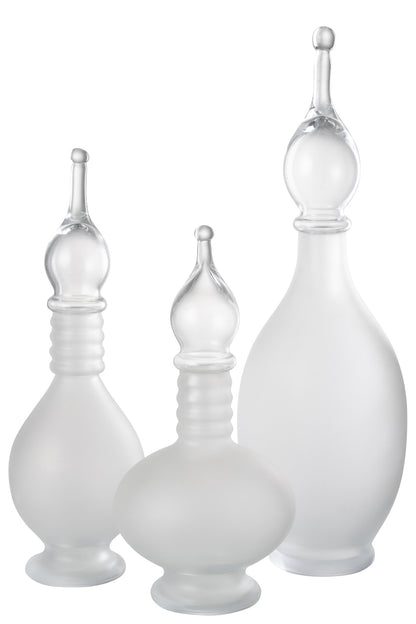 Vase+Cap Phial Deco Jo Glass Transparent Large