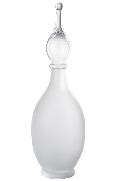 Vase+Cap Phial Deco Jo Glass Transparent Large