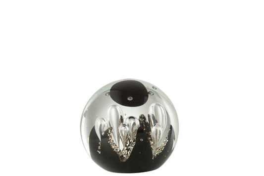 Paperweight Magic Glass Gold/Black Medium