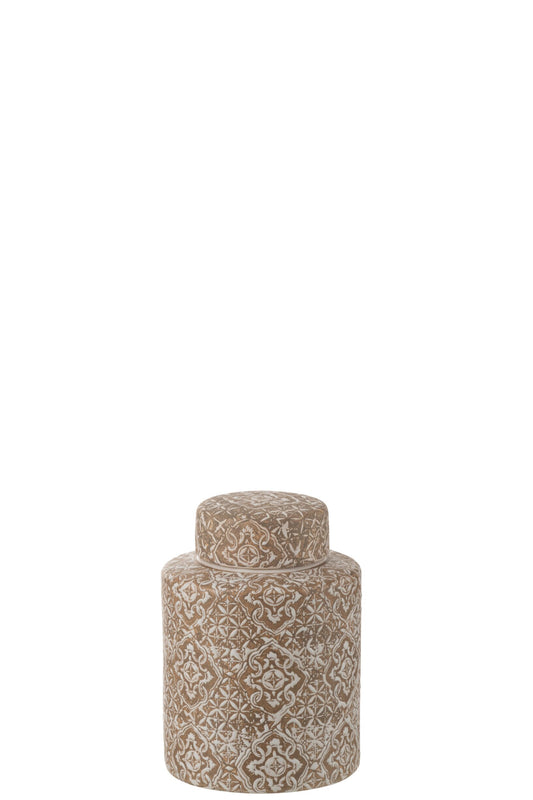 Jar Decorative Wabi Porcelain Beige/White Small