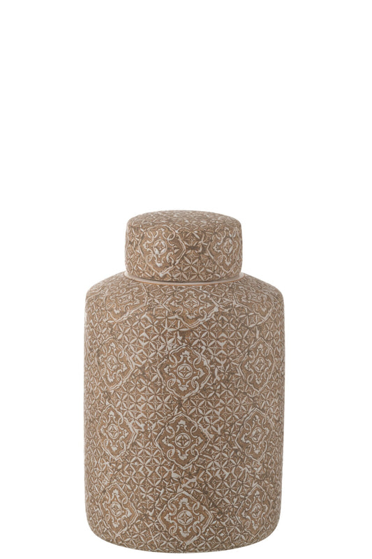 Jar Decorative Wabi Porcelain Beige/White Large