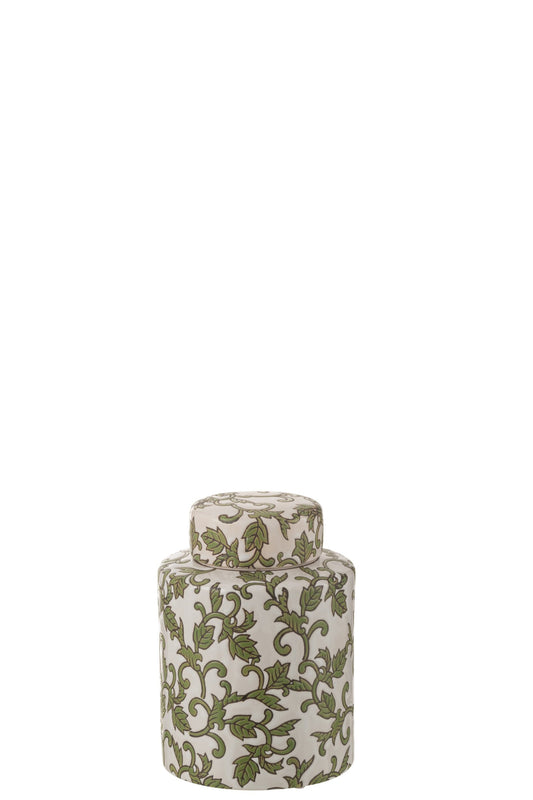 Jar Decorative Yezi Porcelain Green/White Small