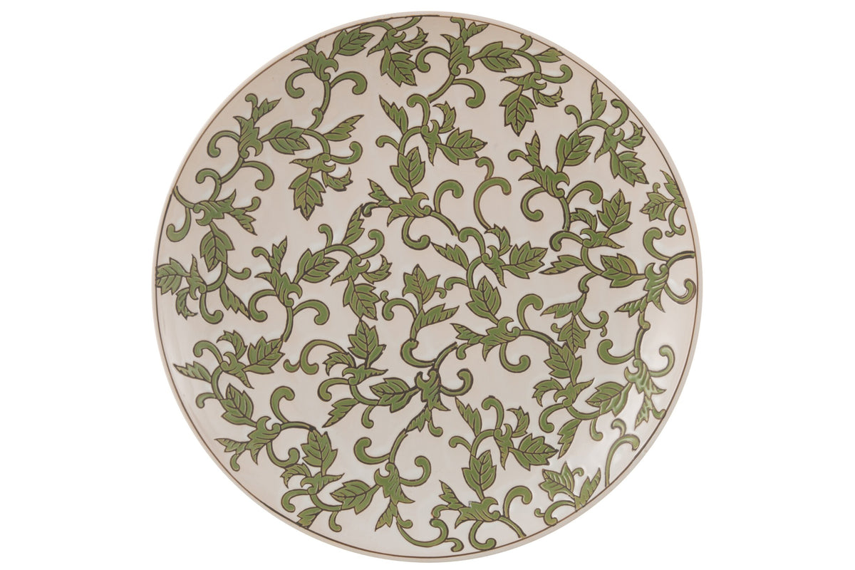 Plate Decorative Yezi Porcelain Green/White
