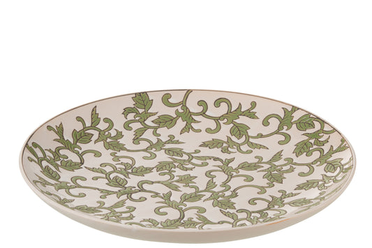 Plate Decorative Yezi Porcelain Green/White