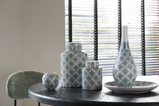 Vase Kousa Pear Porcelain Blue/White