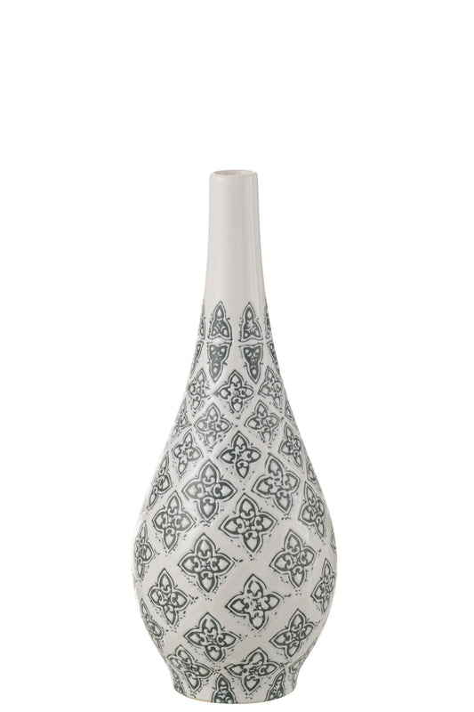 Vase Kousa Pear Porcelain Blue/White
