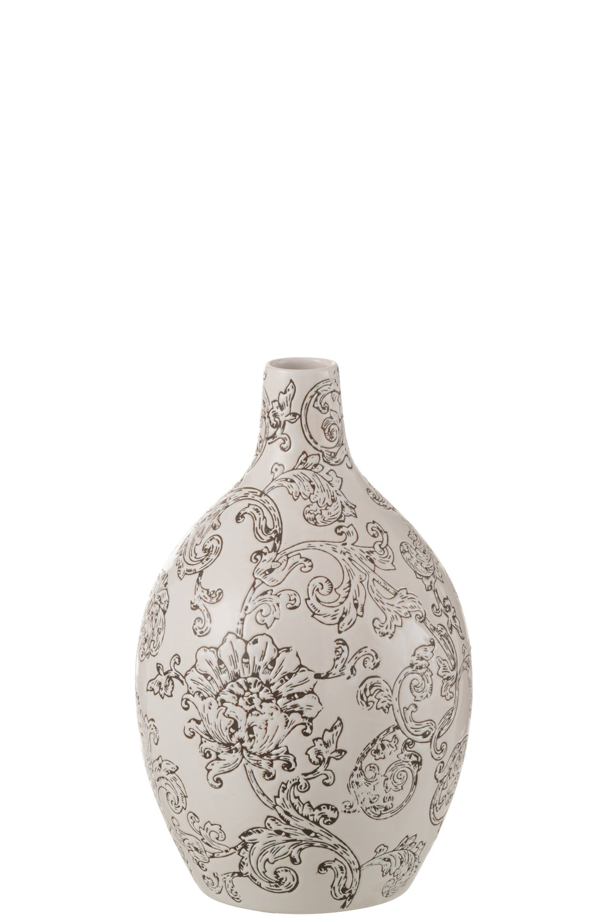 Vase Zen Round Porcelain White/Black