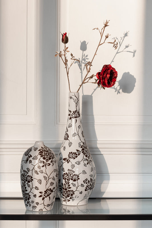 Vase Zen Pear Porcelain White/Black