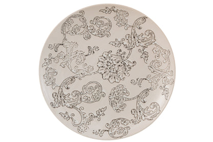 Plate Decorative Zen Porcelain White/Black