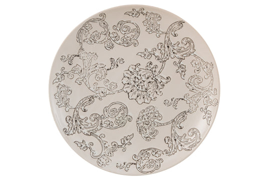 Plate Decorative Zen Porcelain White/Black