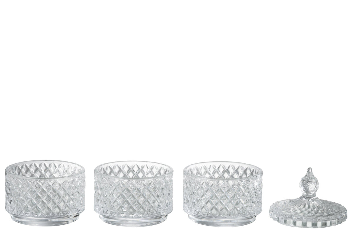 Jar 3 Levels Glass Transparent