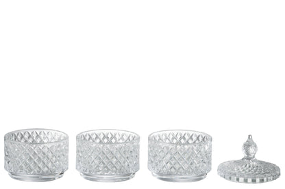 Jar 3 Levels Glass Transparent