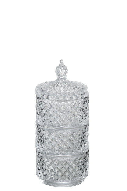 Jar 3 Levels Glass Transparent