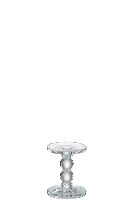Kaarshouder Druppels Glas Transparant Small