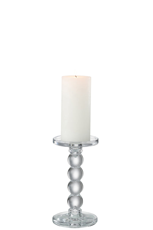 Kaarshouder Drupels Glas Transparant Medium