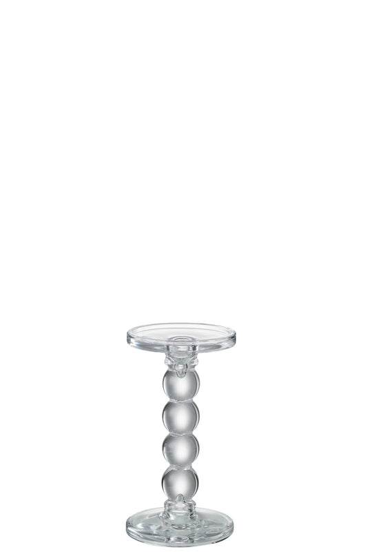 Kaarshouder Drupels Glas Transparant Medium