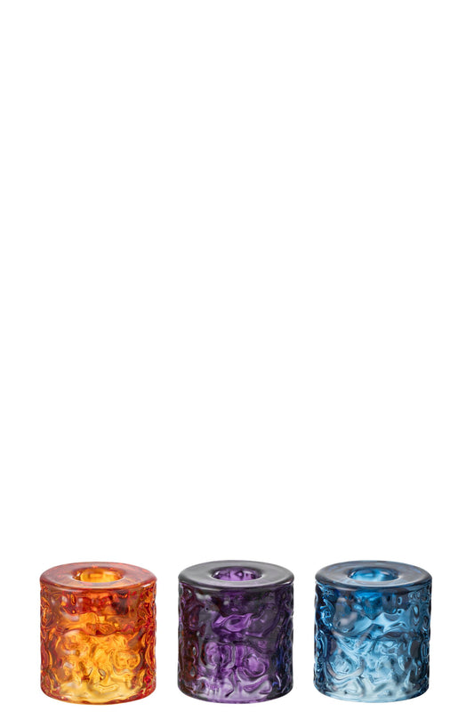 Theelicht Hamer Glas Mix Assortiment Van 3