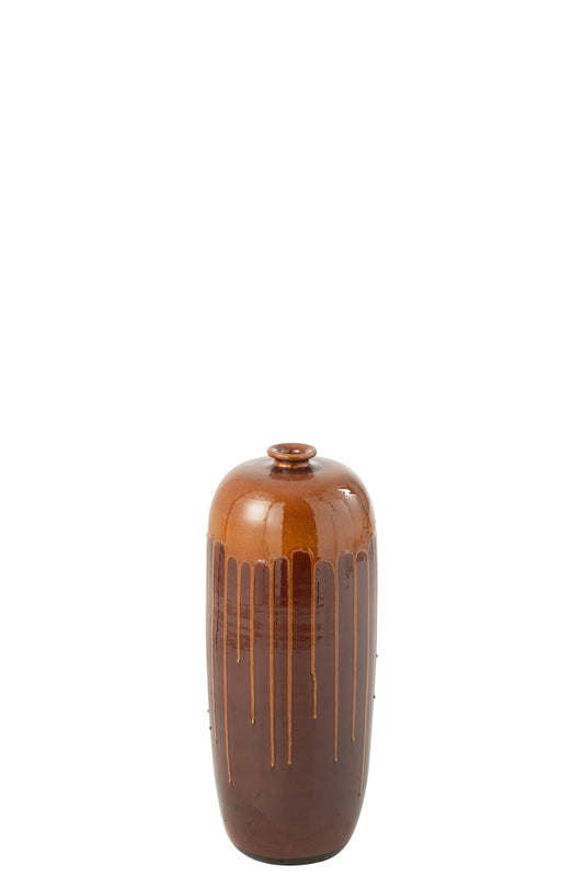 Vase Lee Terra Shiny Brown/Orange Small