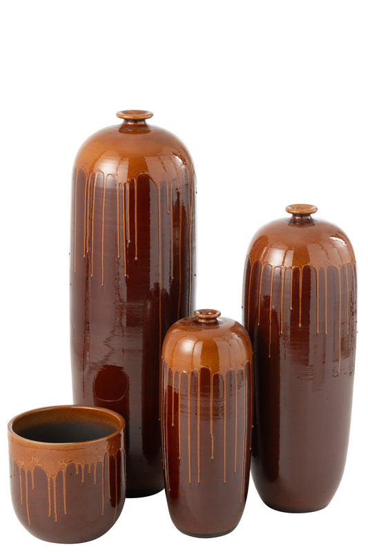 Flowerpot Lee Terra Shiny Brown/Orange