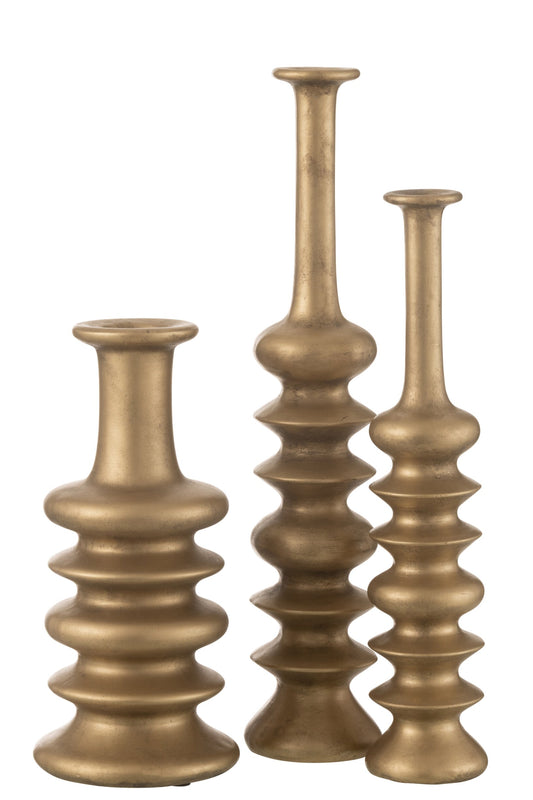 Vase Nebu Wide Ceramic Gold