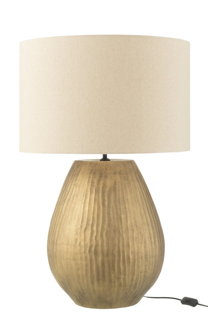 Lamp + shade Nebu round ceramic gold large