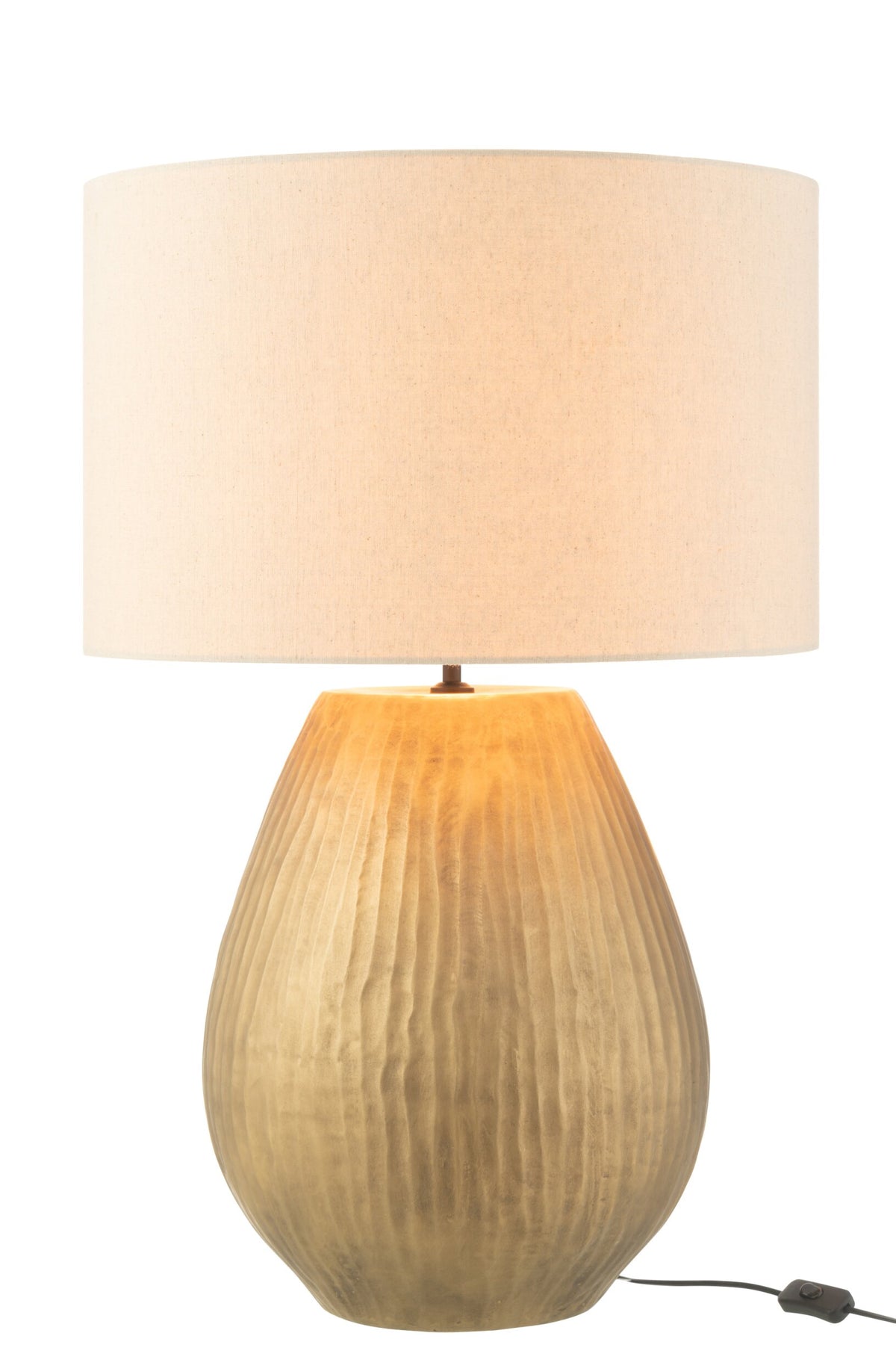 Lamp + shade Nebu round ceramic gold large