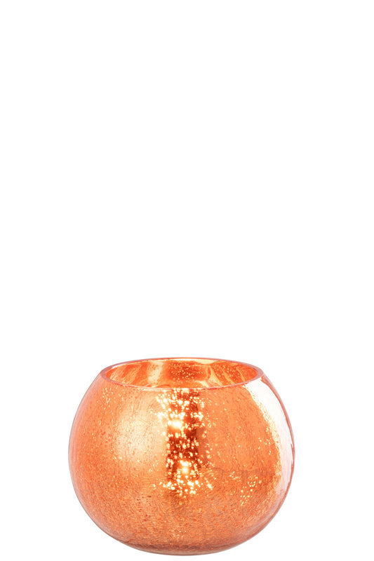 Theelichthouder Bal Craquelé Glas Goud Large