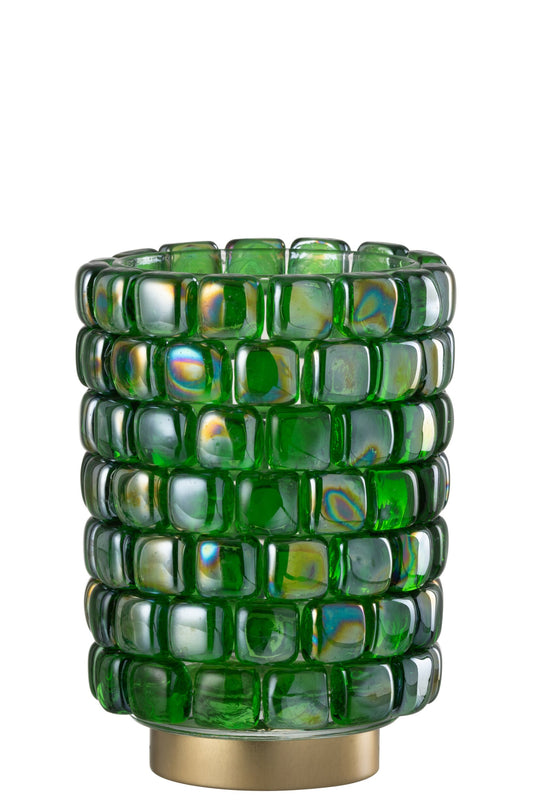 Theelicht Vierkant Mozaiek Glas Groen Large