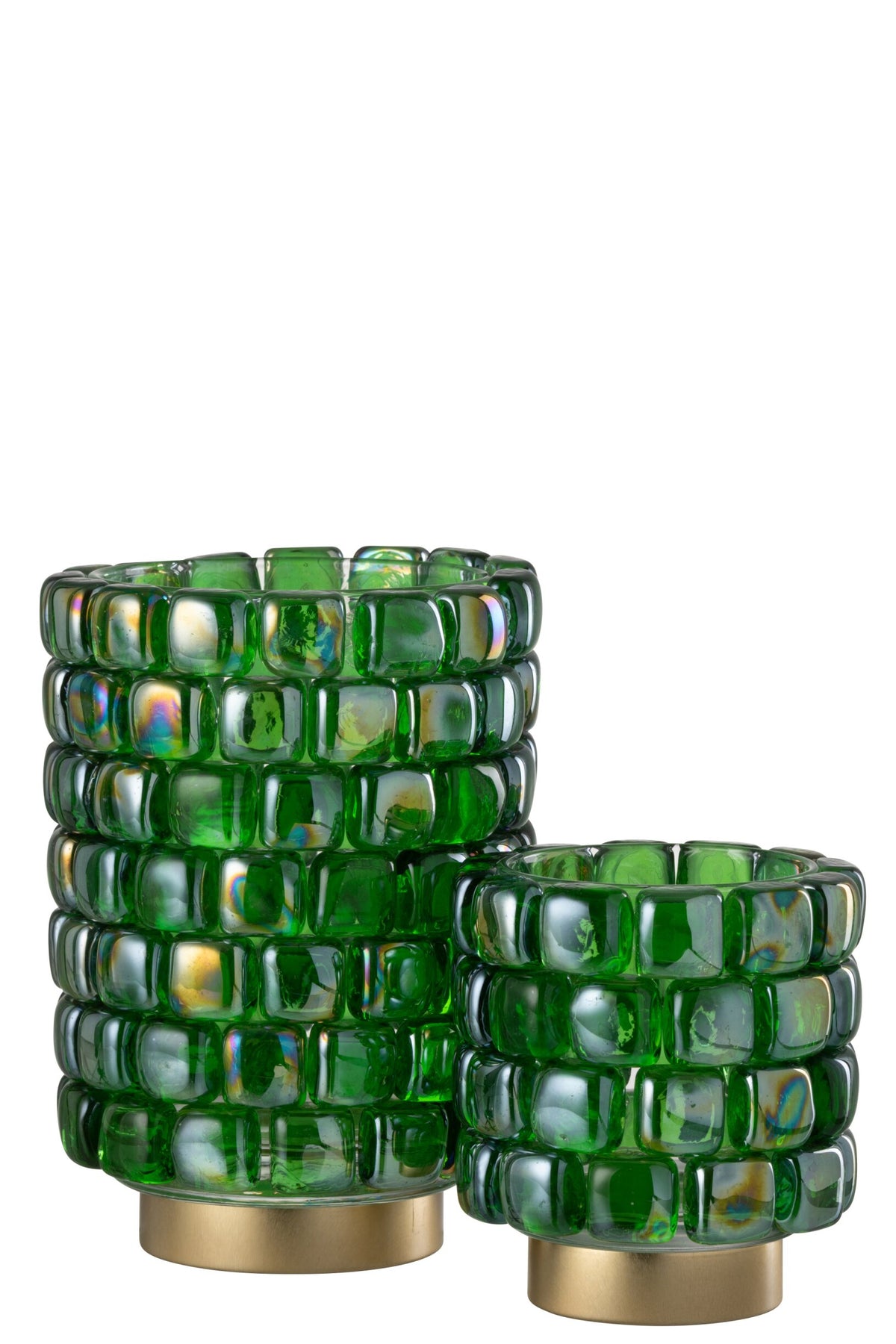 Theelicht Vierkant Mozaiek Glas Groen Large