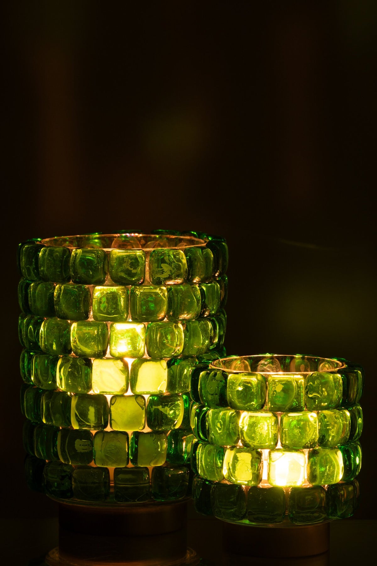 Theelicht Vierkant Mozaiek Glas Groen Large