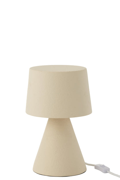 Small table lamp, beige stoneware shade