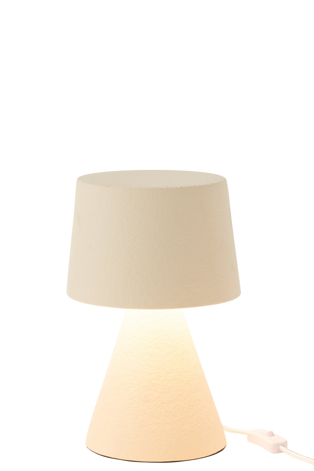 Small table lamp, beige stoneware shade