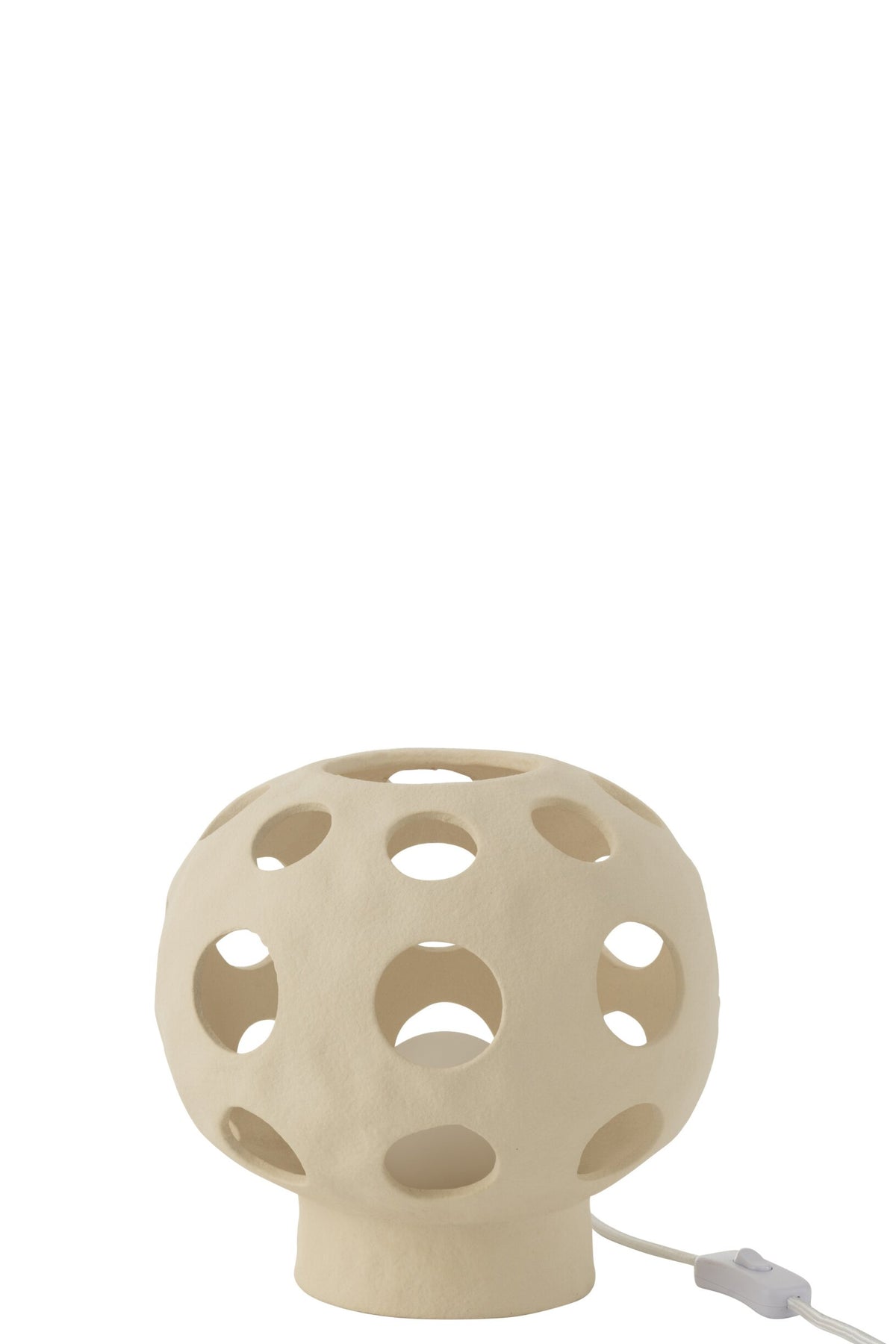 Table lamp sphere stoneware beige