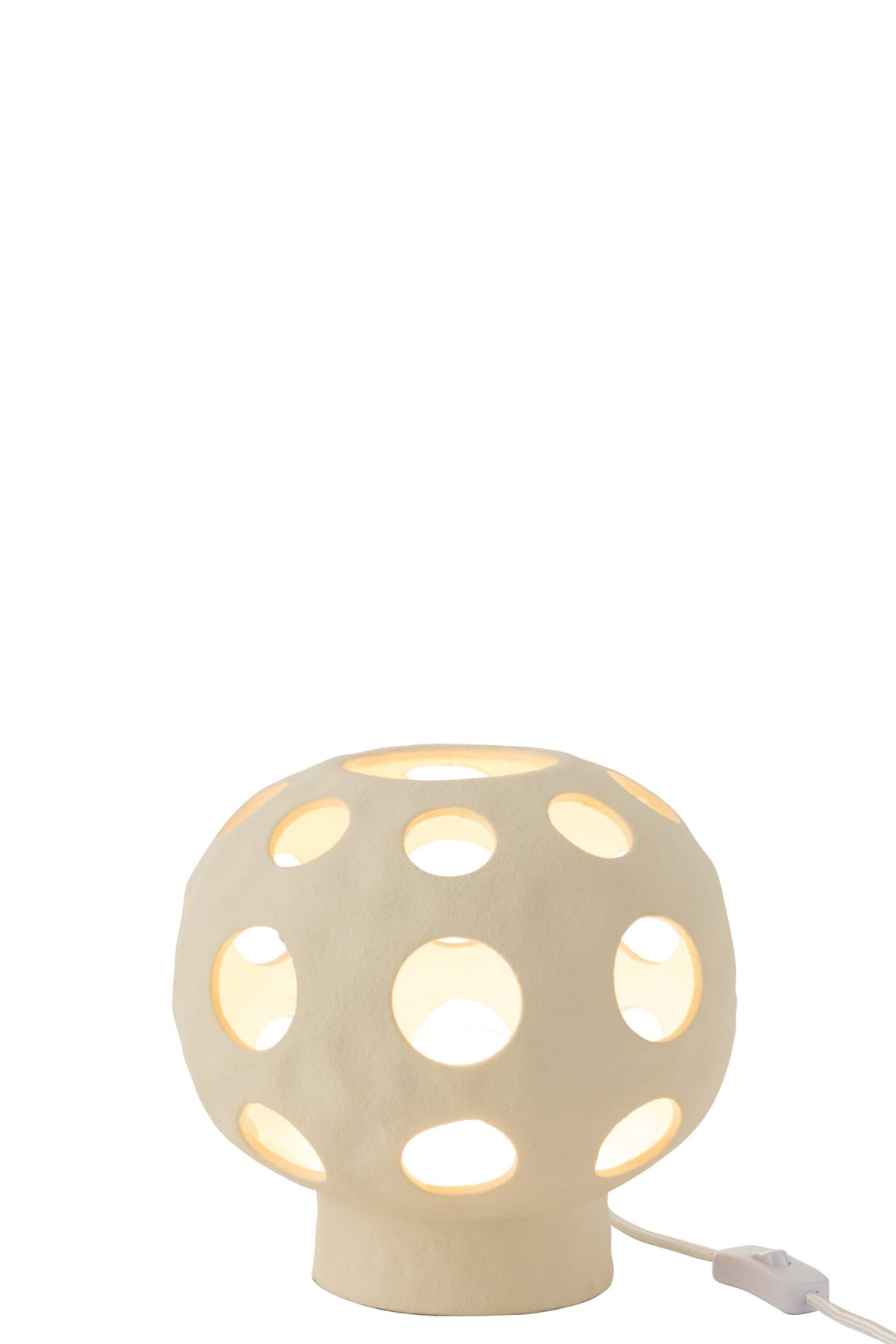 Table lamp sphere stoneware beige