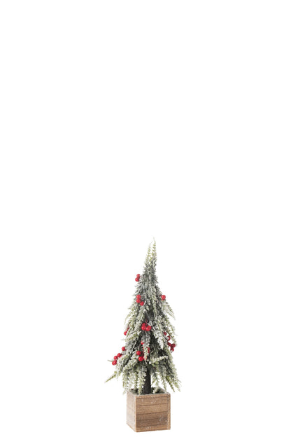 Xmas Tree+Led Artificial Snow Green/Red Small