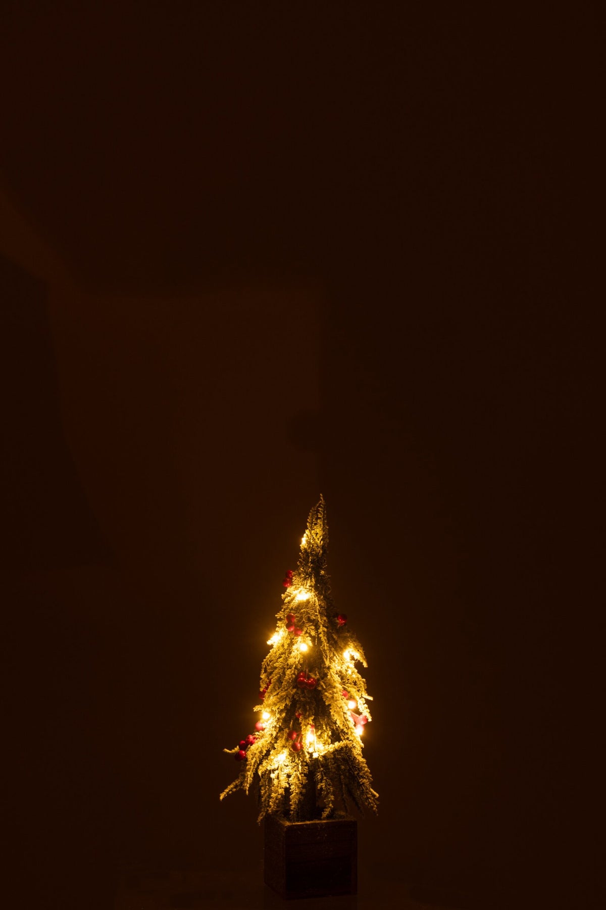 Xmas Tree+Led Artificial Snow Green/Red Small