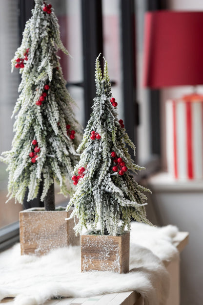 Xmas Tree+Led Artificial Snow Green/Red Small