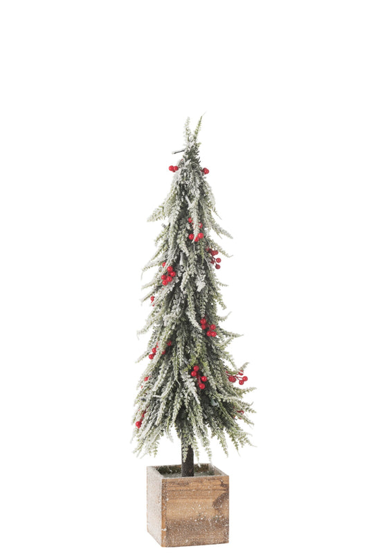 Xmas Tree+Led Artificial Snow Green/Red Large