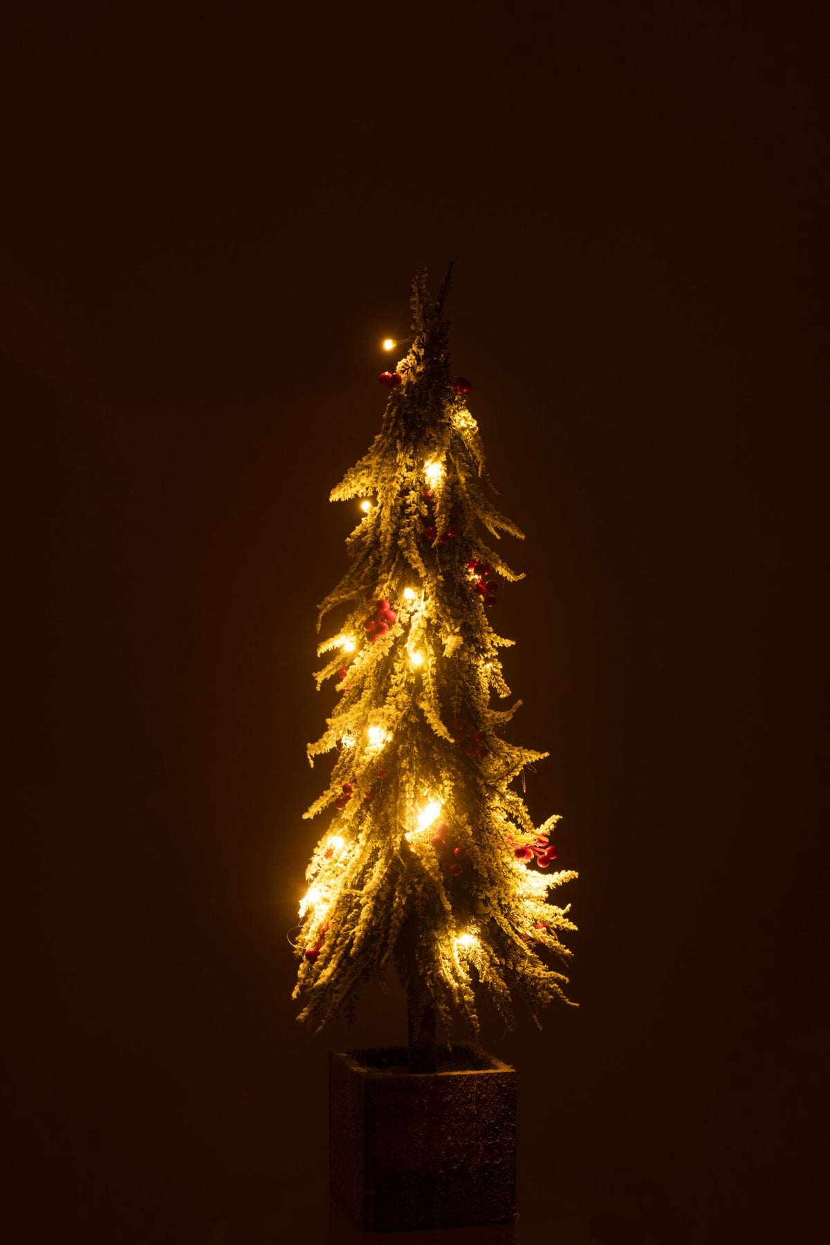 Xmas Tree+Led Artificial Snow Green/Red Large