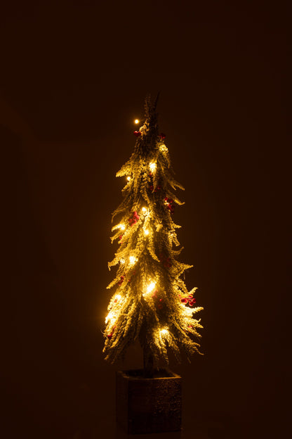 Xmas Tree+Led Artificial Snow Green/Red Large