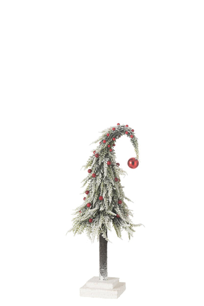 Xmas Tree Hat+Led Artificial Snow Green/Red Midum