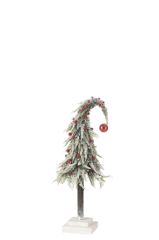 Xmas Tree Hat+Led Artificial Snow Green/Red Midum